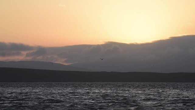 peru ocean pacific paracas bay at sunset 