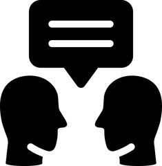 Conversation or discussion icon. Silhouette icon.