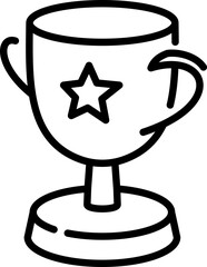 Trophy with star symbol icon - Editable Stroke SVG, fully scalable.