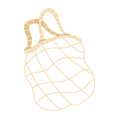 A simple illustration of a reusable eco shopping net bag. Zero wast concept.