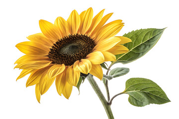 Naklejka premium Yellow sunflower Common sunflower A of the sunny flower Arranging sunflower white Background Ai generate.