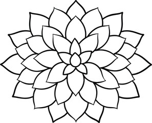 Simple Floral Mandala Design Outline