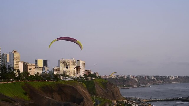 view of Lima city from Miraflores at afternoon luxury  apartment,lima peru 