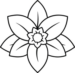 Simple Line Flower Design Floral Illustration