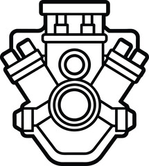 V8 Engine Icon Car Mechanic Auto Parts