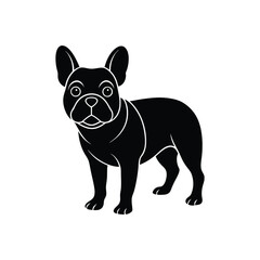 Flat and Minimal French bulldog icon vector illustration isolated on white background