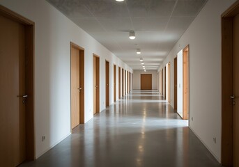 Fototapeta premium Endless hallway with doors aligned