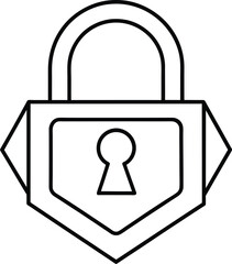 Padlock Security Icon Outline Vector Design