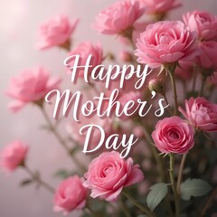 Flowers Banner with the inscription "Happy Mothers Day".