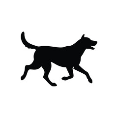 Running Dog Leash Vector Silhouette Art