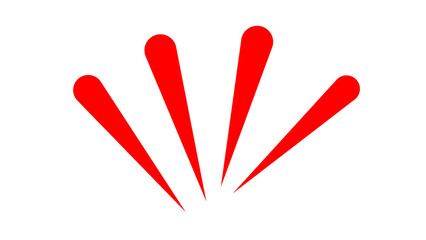 Emphasis mark representing a person's emotions. Icons that represent awareness, discovery, attention, and emphasis red. Vector illustration