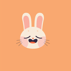 Adorable Happy Bunny Illustration Delightful Easter Bunny Design, Perfect for Springtime Cards and Festive Projects