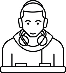 DJ Headphones Music Mixer Icon Vector