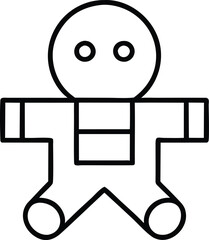 Simple Cute Gingerbread Man Icon Design