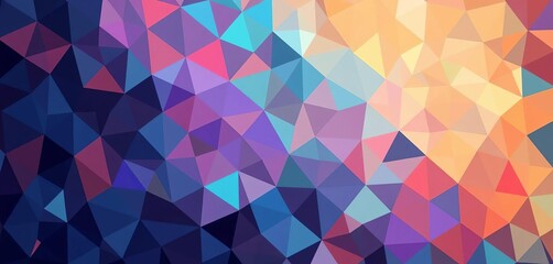 Obraz premium Trendy geometric mosaic of triangles and hexagons, abstract background for business presentations, abstract art, mosaic pattern