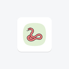 Naklejka premium Smooth Green Snake, vector, pixel perfect, illustrator file