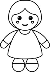 Cute Rag Doll Outline Illustration Childrens Toy