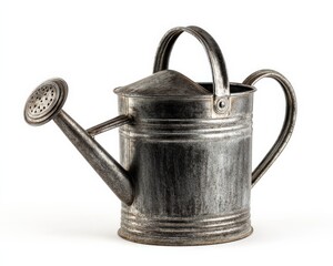 Rustic metal watering can, perfect for adding a touch of vintage charm to your garden.