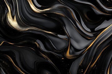Elegant Abstract Black and Gold Marble Texture