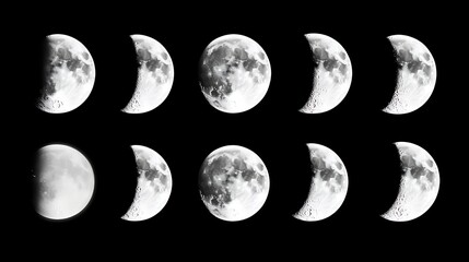 Obraz premium 月の巡り、夜の物語