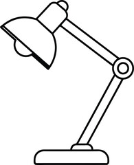 Simple Desk Lamp Icon Line Art Design
