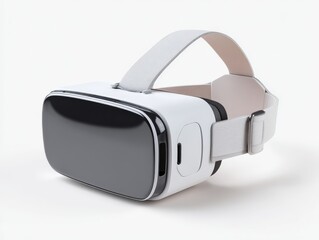 Sleek white virtual reality headset with a comfortable fabric headband, ready for immersive experiences.