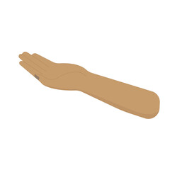 vector of tan skin hand stretched upwards