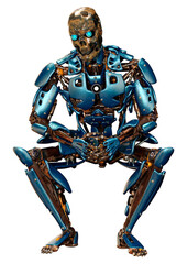 Fototapeta premium 3D Rendering Male Robot on White