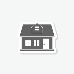 House home icon sticker isolated on gray background