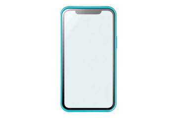 a cell phone with a blue case