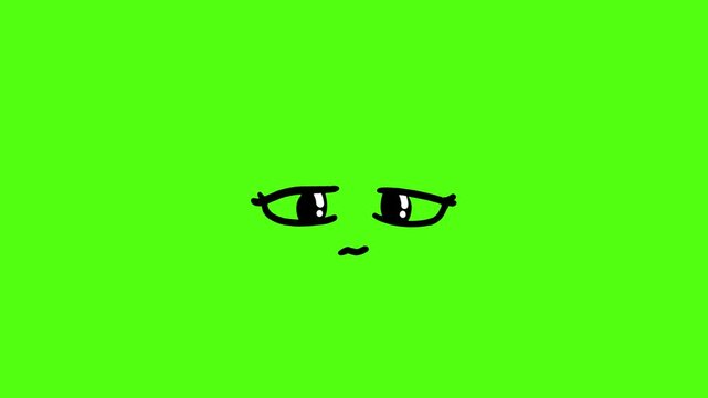 Vomit Face Cartoon Animation on Green Screen