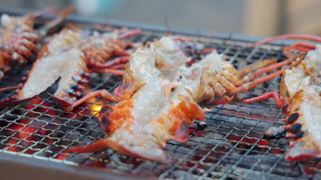 Grilled spiny lobster