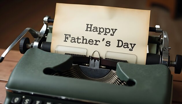 Typing Happy Father's Day Message with Vintage Typewriter
