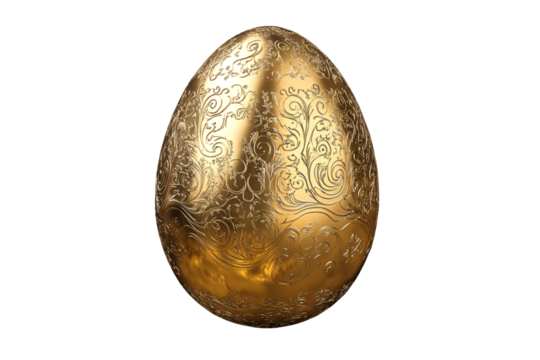 a gold egg with a pattern