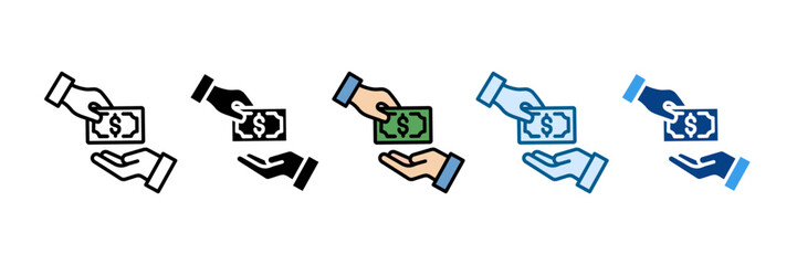 Money Transfer Icon Set Multiple Style Collection