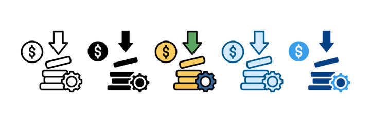 Budget Planning Icon Set Multiple Style Collection
