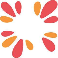 赤とオレンジのポップなドロップアイコン　Adobe Illustrator Artwork