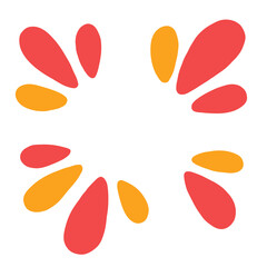 赤とオレンジのポップなドロップアイコン