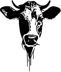 cow on white background