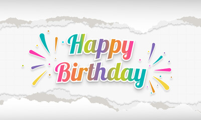 Birthday vector banner template. Happy birthday to you text in white space background with balloon decoration element for birth day celebration greeting design