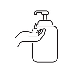 Handwashing Line Icon with Soap Dispenser
