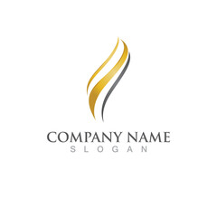 Hair line wave logo vector illustration