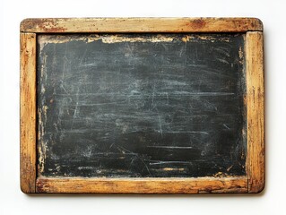 black school chalkboard on white background , old school chalkboard