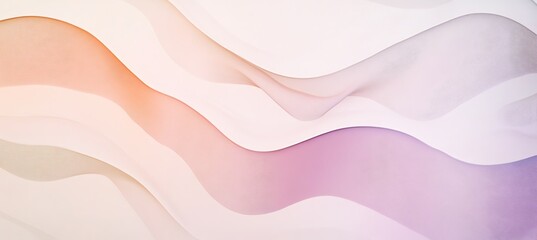 Obraz premium Subtle geometric waves in soft peach and lavender tones 