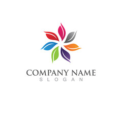 Logos of green Tree leaf ecology