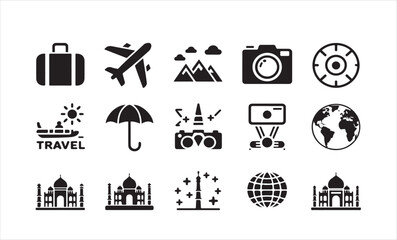 travel icons set.