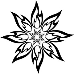 black and white flower fire