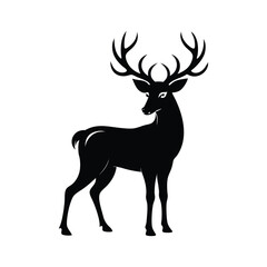 Majestic Deer Antlers Vector Silhouette