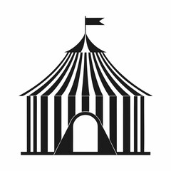 Carnival Big Top Tent Silhouette vector Design.