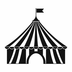 Carnival Big Top Tent Silhouette vector Design.